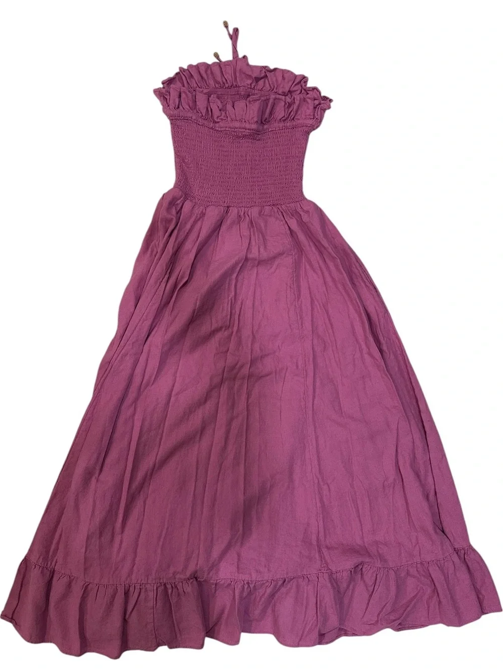 free people magenta lush life linen midi dress